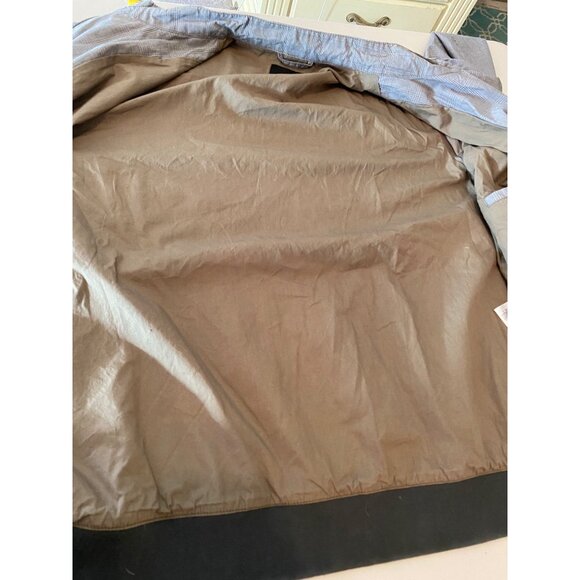 Banana Republic Grey Plaid Lightweight Jacket Zip Closure Ribbed Cuffs & Hem XL - Picture 3 of 9